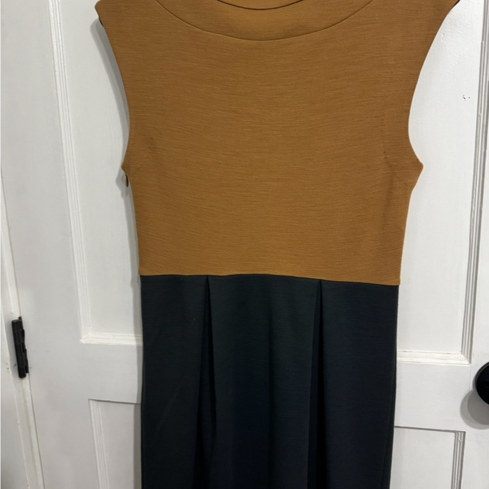 Tibi Brown and Black‎ Midi Dress View 3